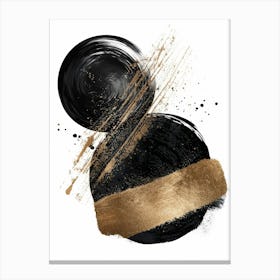 Black And Gold Abstract Painting 46 Canvas Print