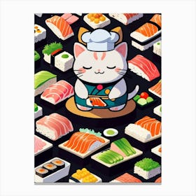 Sushi Chef Cat Canvas Print