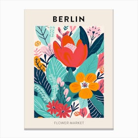 Flower Market Poster Berlin Germany Canvas Print
