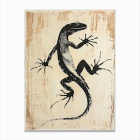 Block Print Gecko 1 Canvas Print