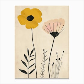 Brisbane Flower Market Boho Minimalist Style Canvas Print