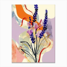 Colourful Flower Illustration Lavender 1 Canvas Print