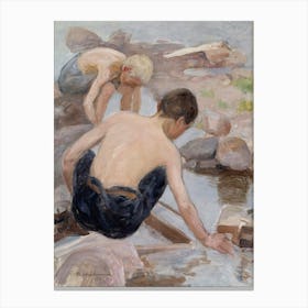 Two Boys On The Shore (1922), Pekka Halonen Canvas Print