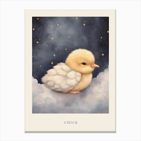 Sleeping Baby Chick 2 Nursery Poster Canvas Print