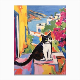Painting Of A Cat In Bodrum Turkey 1 Canvas Print