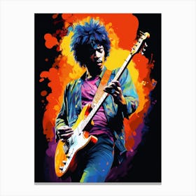 Jimi Hendrix Colourful 1 Canvas Print