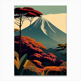 Mount Kilimanjaro National Park Tanzania Retro Canvas Print