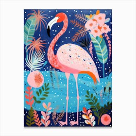 Flamingo at night Matisse Inspired Canvas Print