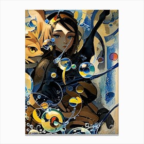 Shinobi Girl With Bubbles Canvas Print