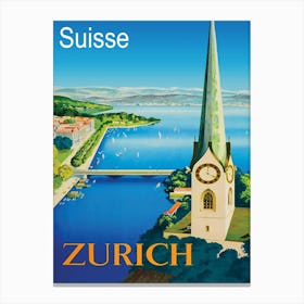 Zurich, The Watchtower View, Switzerland Canvas Print