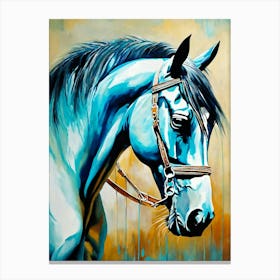 Blue Horse Painting Canvas Print