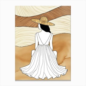 Woman In A Straw Hat Canvas Print