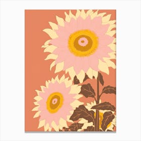 Sunflowers Flower Big Bold Illustration 4 Canvas Print