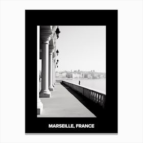 Poster Of Marseille, France, Mediterranean Black And White Photography Analogue 1 Canvas Print