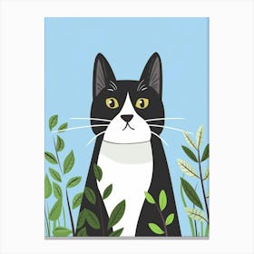 Black And White Cat 11 Canvas Print