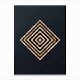 Abstract Geometric Gold Glyph on Dark Teal n.0126 Canvas Print
