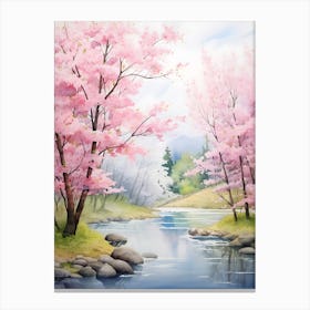 Beautiful Watercolor Cherry Blossom 5 Canvas Print