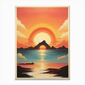 Sunset Over The Ocean art print Canvas Print