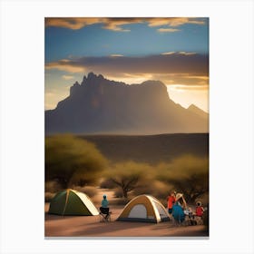 People Camping In The Desert Canvas Print