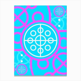 Geometric Glyph in White and Bubblegum Pink and Candy Blue n.0056 Canvas Print