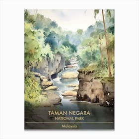Taman Negara National Park Malaysia Watercolour 2 Canvas Print