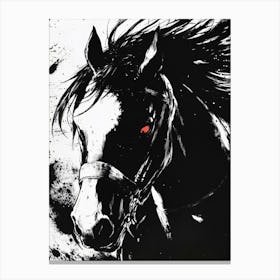 Horse With Red Eyes Canvas Print