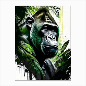 Gorilla In Jungle Gorillas Graffiti Style 2 Canvas Print