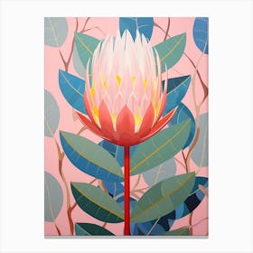 Protea 2 Hilma Af Klint Inspired Pastel Flower Painting Canvas Print