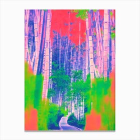 Bamboo Shoots 3 Risograph Retro Poster vegetable Canvas Print