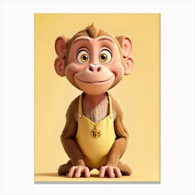Funny Monkey Cartoon 3 Canvas Print