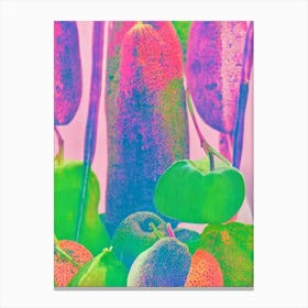 Chayote Risograph Retro Poster vegetable Canvas Print