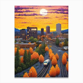 Spokane Washington Pixel Art 13 Canvas Print