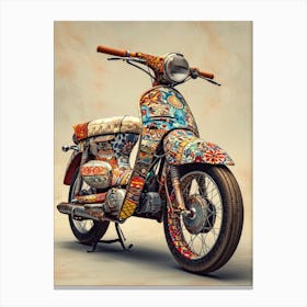 Vintage Colorful Scooter 12 Canvas Print