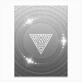 Geometric Glyph in White and Silver with Sparkle Array n.0030 Canvas Print