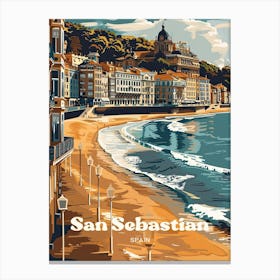 San Sebastian Spain Donostia Travel Art Canvas Print