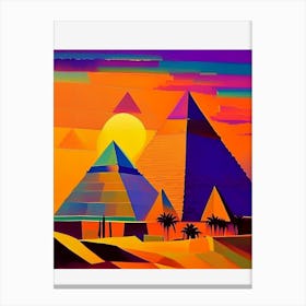 Pyramids Rainbow Sunset Geometric Canvas Print