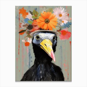 Bird With A Flower Crown Coot 2 Canvas Print