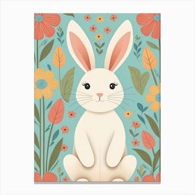 Floral Cute Baby Bunny Nursery (7) Canvas Print
