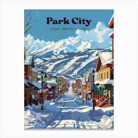 Park City Utah Winter Digital Travel Art Canvas Print