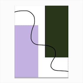 Lilac And Green Rectangles Canvas Print