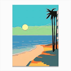 Minimal Design Style Of Miami Beach, Usa 3 Canvas Print