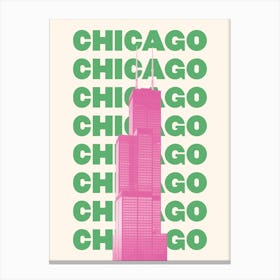 Chicago Tower Green Canvas Print