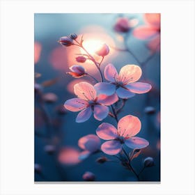 Cherry Blossoms At Sunset Canvas Print