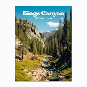 Kings Canyon National Park California Hiking Travel Art Illustration Canvas Print