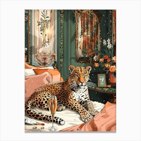 Leopard In Bedroom Canvas Print