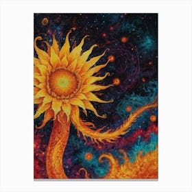 Sunflower In Space 1 Canvas Print