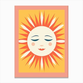 Cute Pastel Sun Digital Illustration   1 Canvas Print
