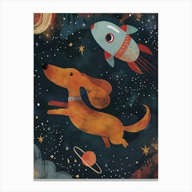 Boho Nursery 15 Space Dog Canvas Print