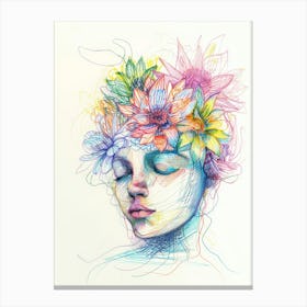 Flowers In The Head 2 Canvas Print