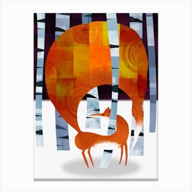 Red Fox in Forest Canvas Print